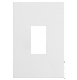 Placa 1 Módulo Vertical com Suporte 4x2 - RECTA BRANCO SATIN FOSCO